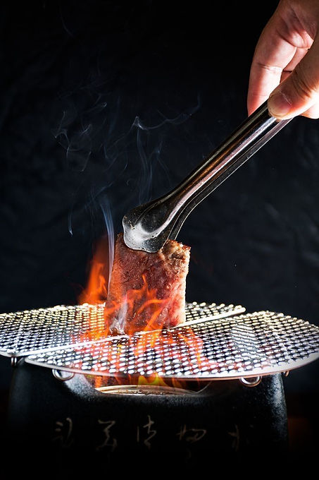 grilling meat at the kalbi