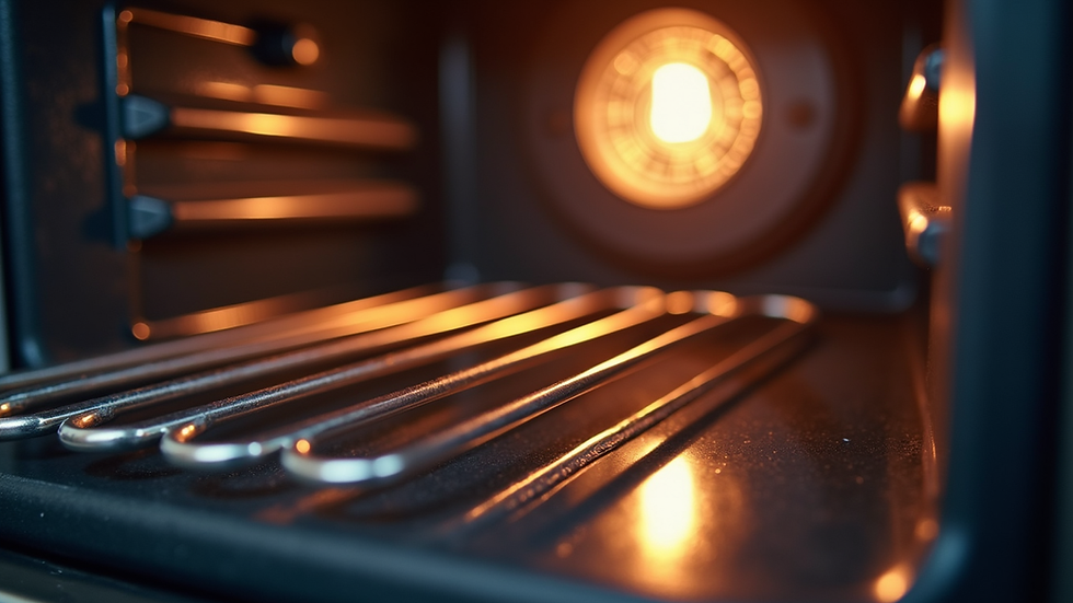 Close-up view of a new oven heating element ready for installation