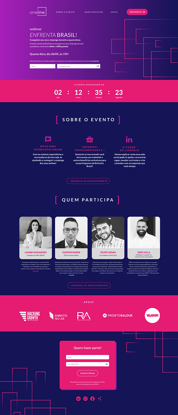 oneline final page design