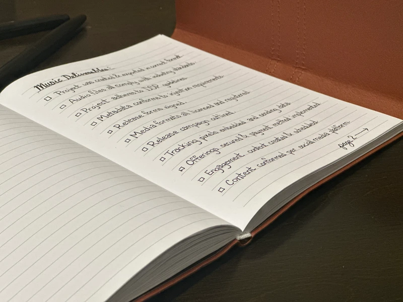 Music Deliverables Checklist