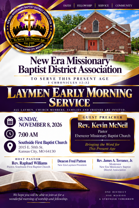 Laymen upcoming events flyer