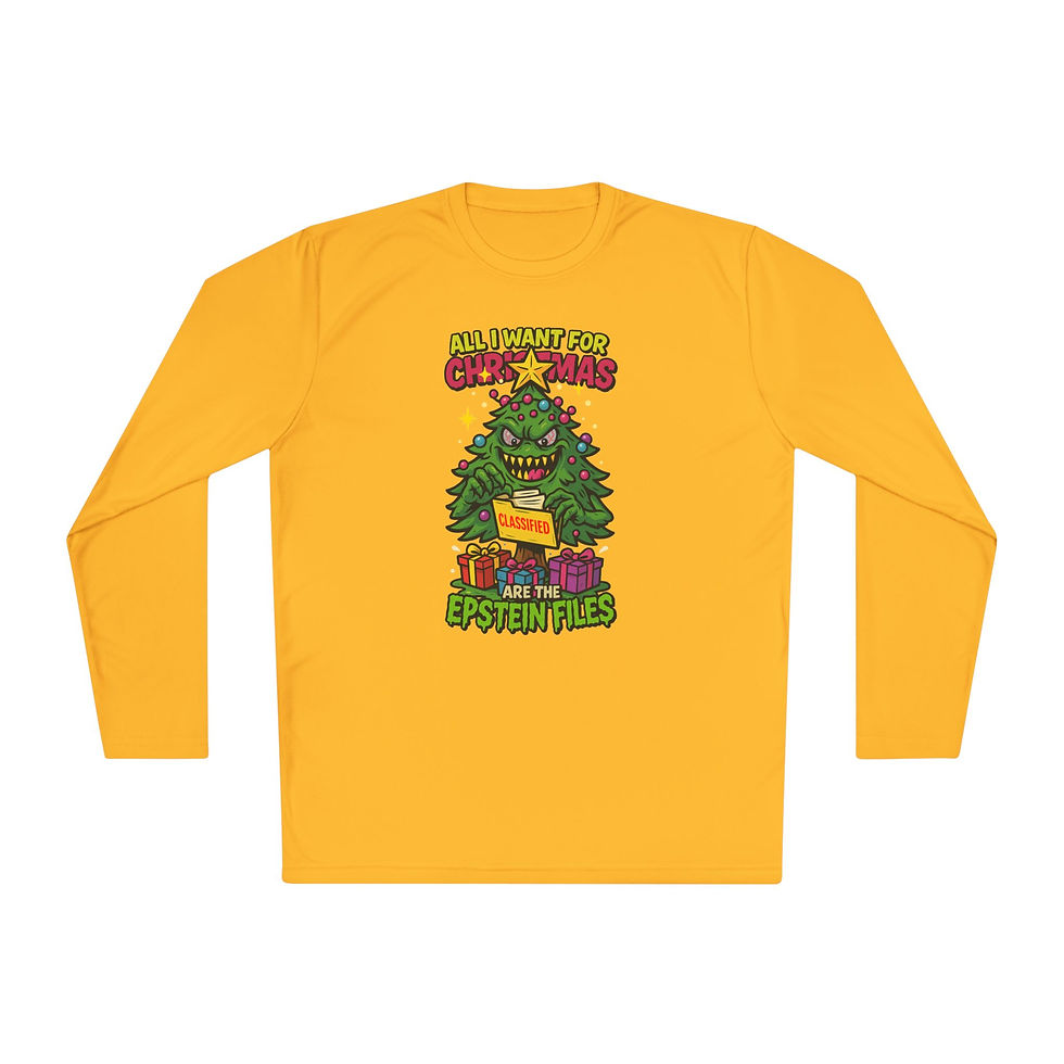 Thumbnail: “All I Want for Christmas...Epstein Files” Xmas-Tree Terror Long-Sleeve Shirt