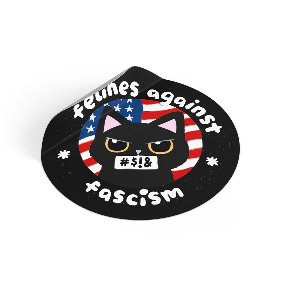 Miniatura: 'Felines Against Fascism' Sticker - Cute