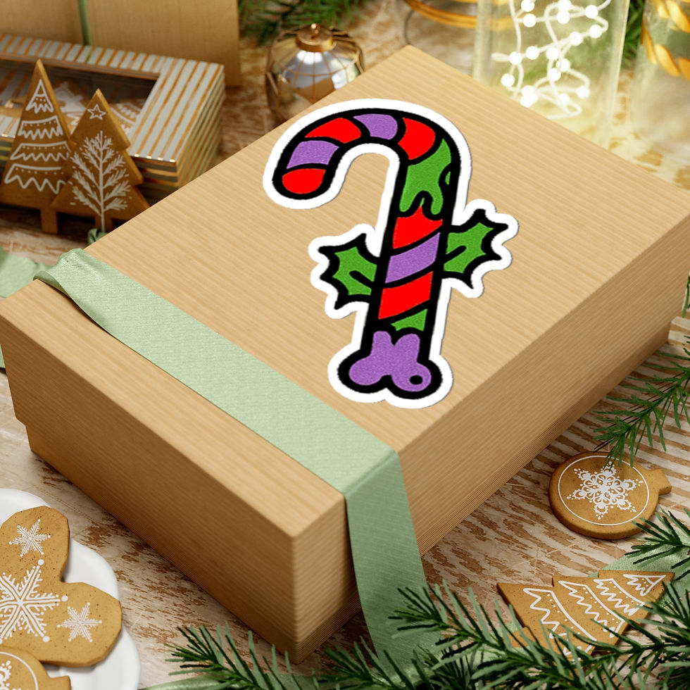 Thumbnail: 'All I Want for Christmas...Epstein Files' Punk Candy Cane Kiss-Cut Sticker