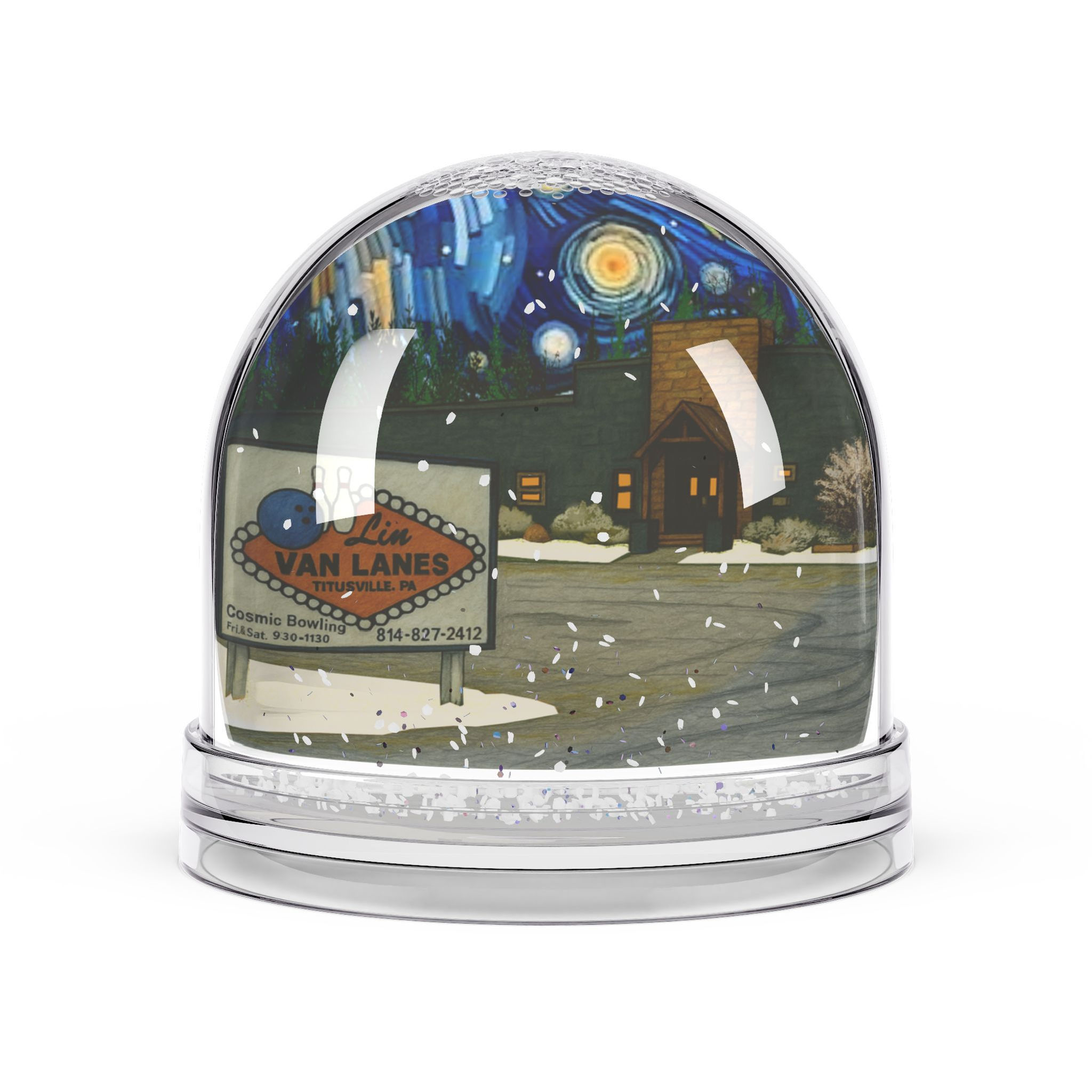 'A Starry Night in Titusville' Snow Globe Collectible - Lin Van Lanes