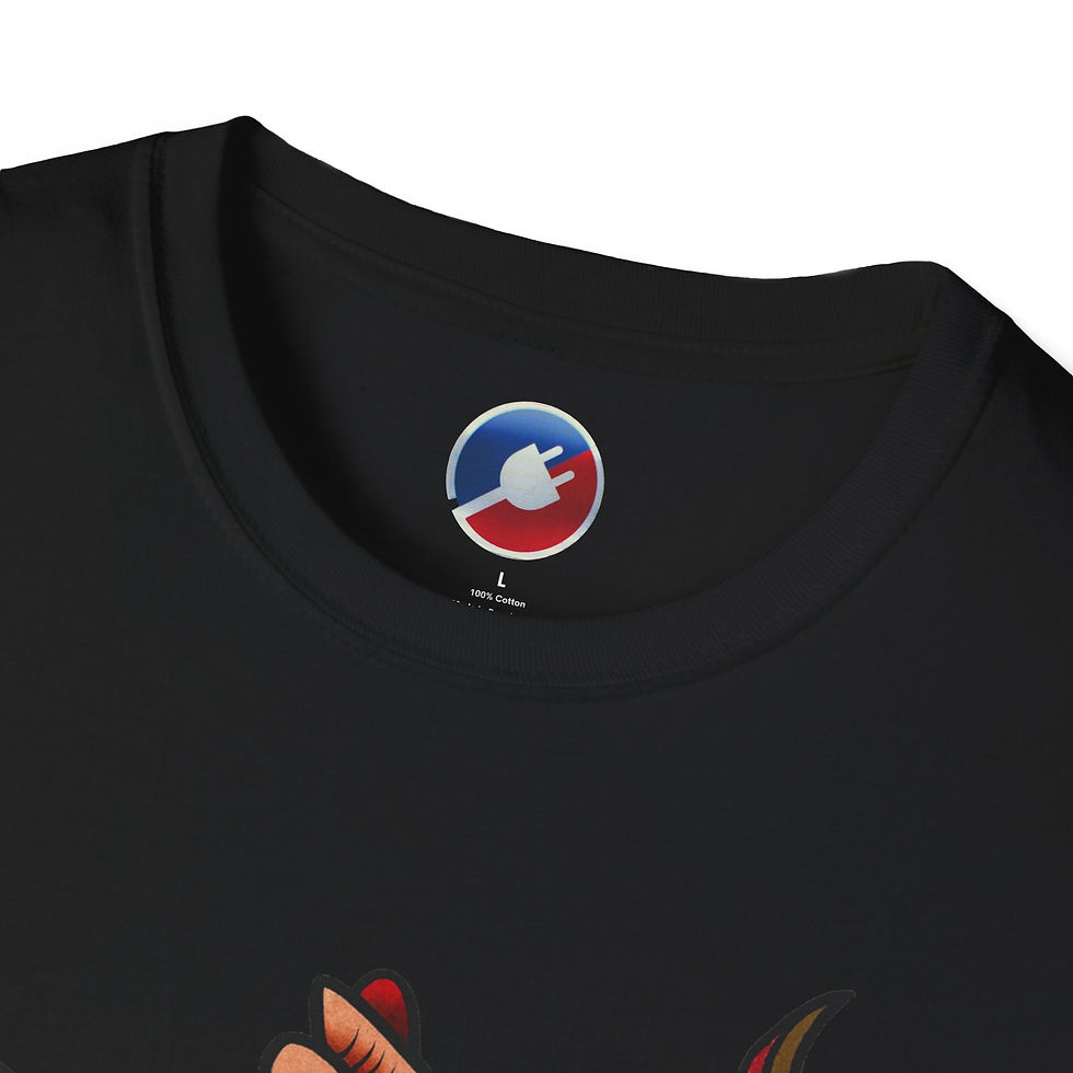 Thumbnail: 'No Mercy for Fascists' Unisex Softstyle T-Shirt - Tattoo Design