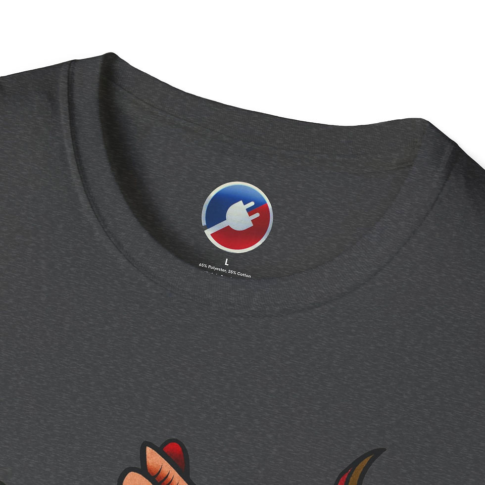 Thumbnail: 'No Mercy for Fascists' Unisex Softstyle T-Shirt - Tattoo Design