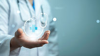 Medical worker with a plus icon represents the healthcare and medical industry, symbolizin