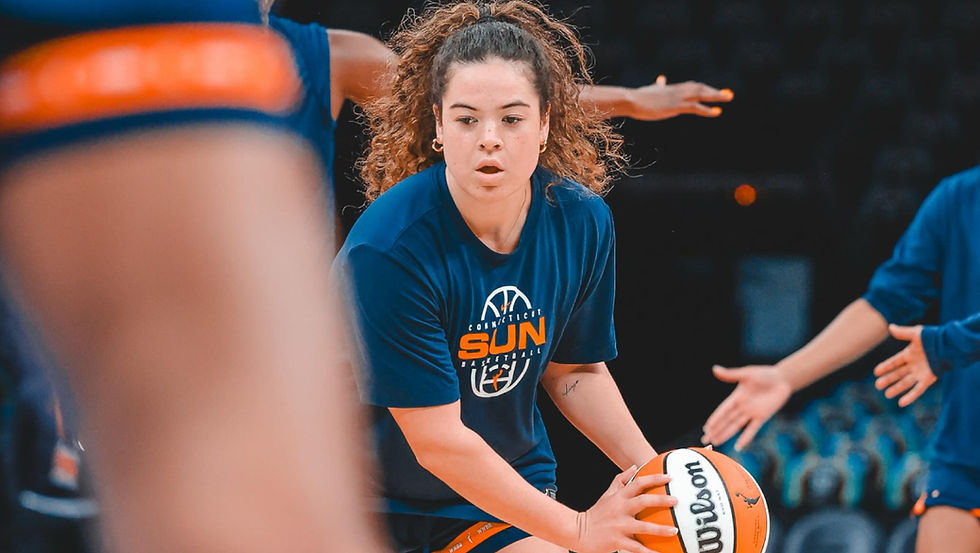 Kiwi Charlisse Leger-Walker warms up for the Connecticut Suns opening game PHOTO: CONNECTICUT SUNS