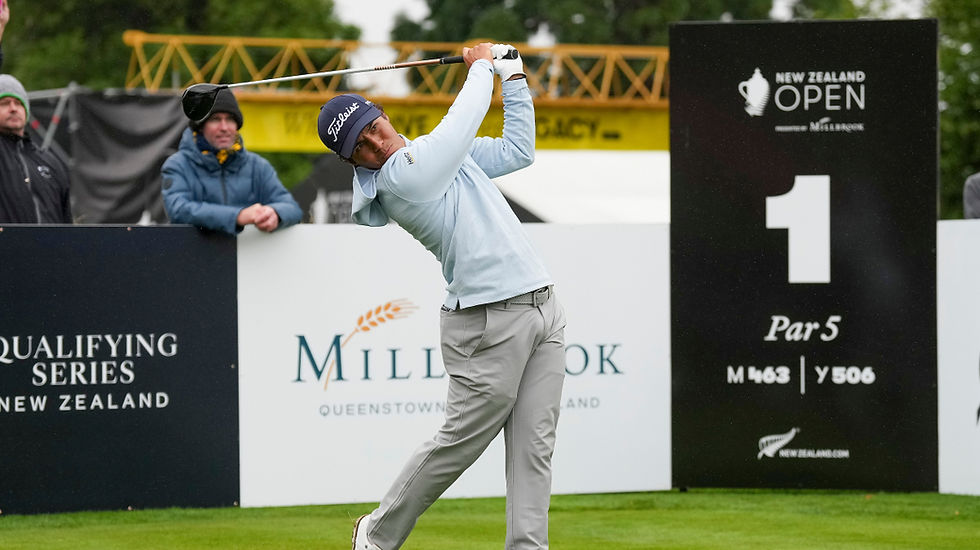 Matias Sanchez leads after a disrupted first day at the NZ Open PHOTO: SUPPLIED NZ OPEN/MICHAEL THOMAS/PHOTOSPORT