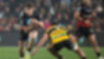 Crusaders' Cooper Roberts on the charge in the 2026 Super Rugby Pacific match between the Crusaders and Hurricanes at One Stadium in Christchurch PHOTO: JOSEPH JOHNSON