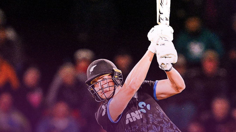 Bevon Jacobs in full swing for the Black Caps scoring 62 not out in the Black Caps win over Bangladesh PHOTO: ICC