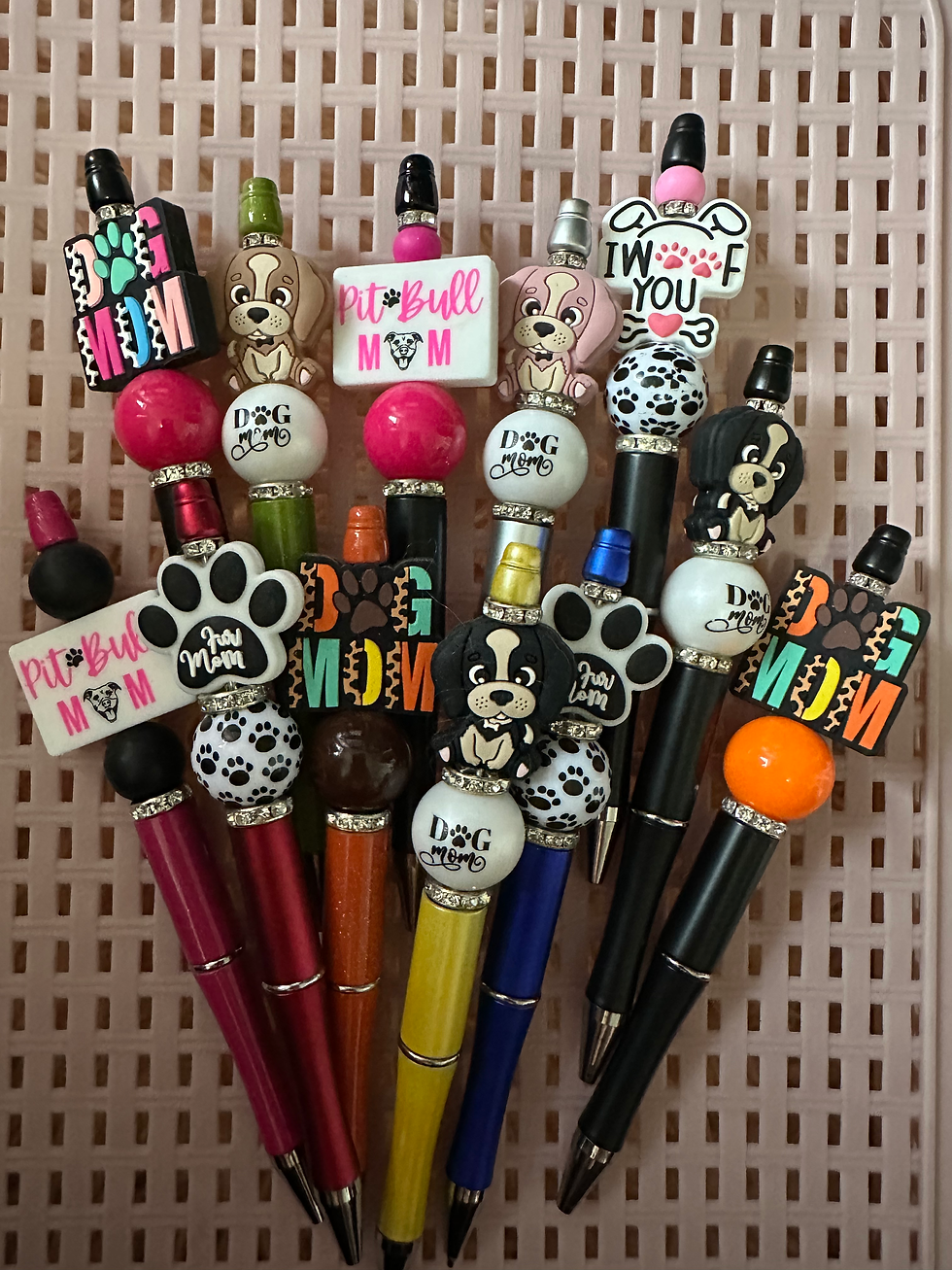 Dog mom interchangeable, beadable pens