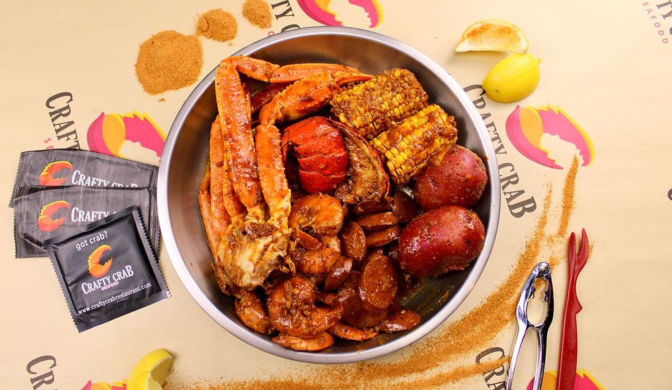 Lobster Special comes with: 1pc. Lobster Tail, 1/2lb. Headless Shrimp, 1/2lb. Snow Crab Legs, 2pcs. Corn, 2pcs. Potato, & 2pcs. Eggs or 1/2lb. Sausage.