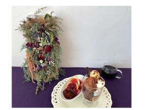 10/26(日)【植物と暮らす】花とスイーツを楽しむレッスン ボタニカルフレームアート&モンブランとスパイスティラミス・パフェ