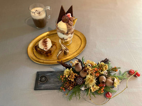 フラワーアレンジメント スイーツセット