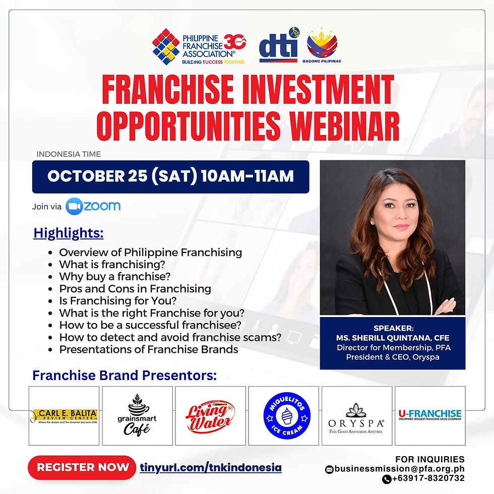 Franchise Investment Opportunities Webinar - Indonesia