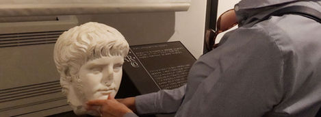 Museo palatino, testa 3D che riproduce l'immagine in marmo originale