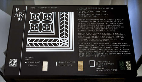 Museo palatino, pannello tattile con marmi