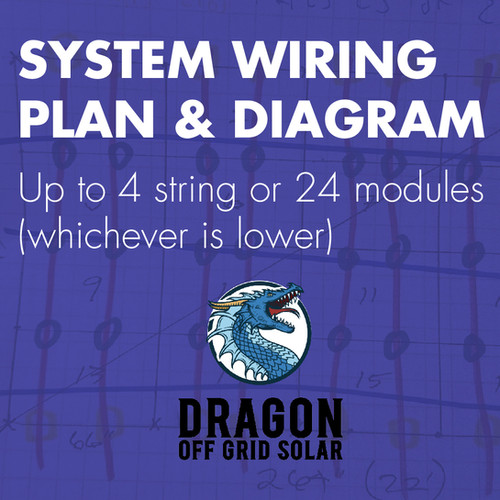 SYSTEM WIRING PLAN & DIAGRAM for up to 4 string or 24 modules, whichever is lowe
