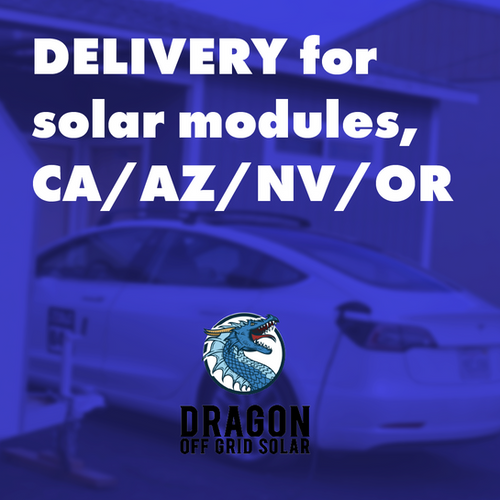 DELIVERY for solar modules, CA/AZ/NV/OR