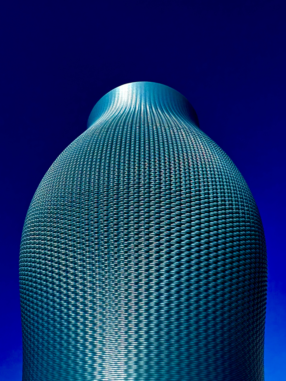 3D Printed Vase with a Woven Texture