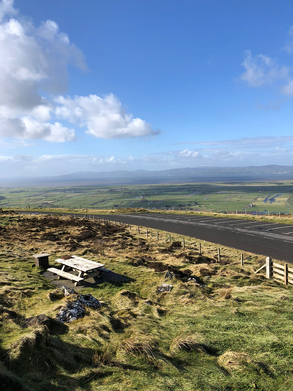 Gortmore Viewpoint on a sunny day, Binevanagh Mountain, Limavady, Northern Ireland Causeway Coastal Route, walking routes