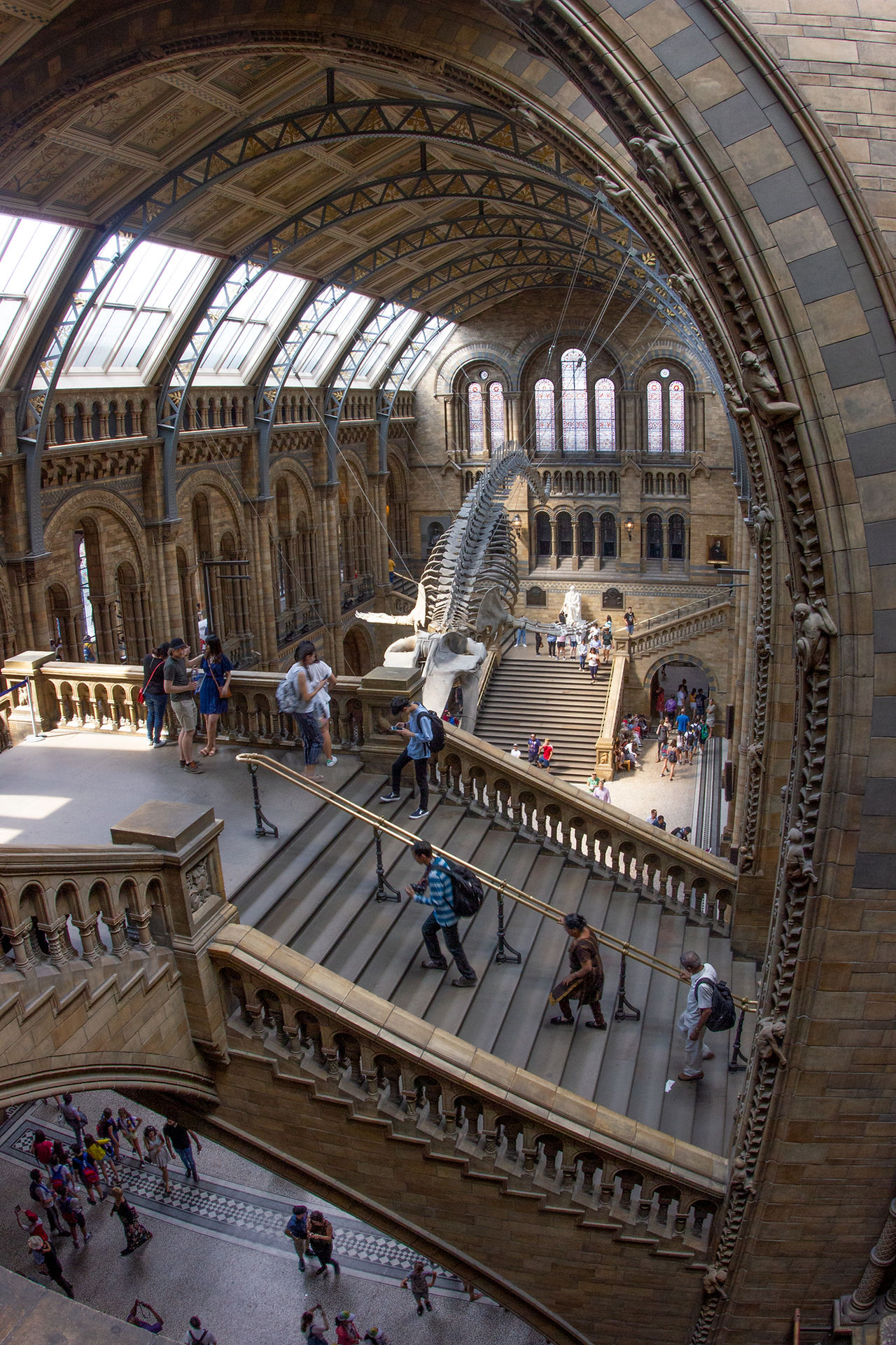 Main staircase in the Hintze Hall in the Natural History Museum