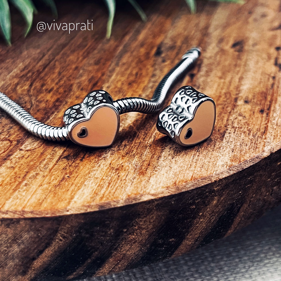 Miniatura: Berloque Coração Rosa Bebê,  3xR$21