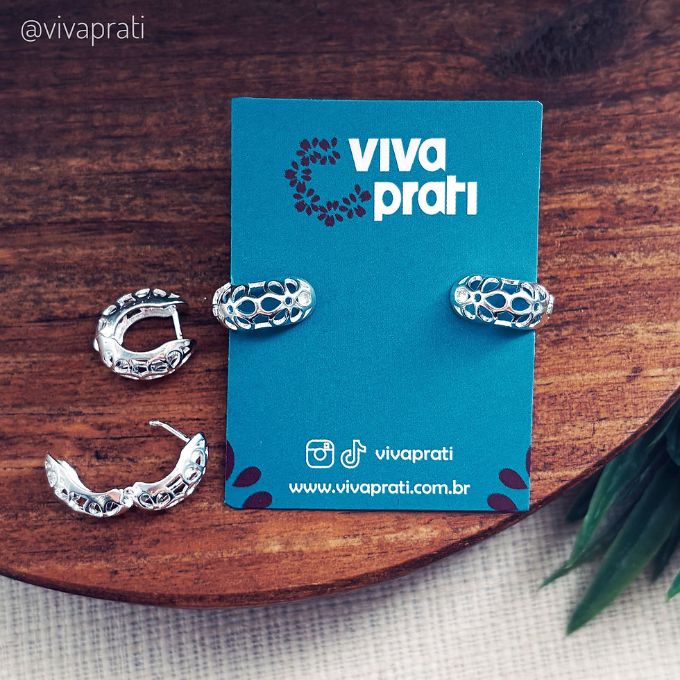 Miniatura: Brinco Argola Click Flores,  3xR$65