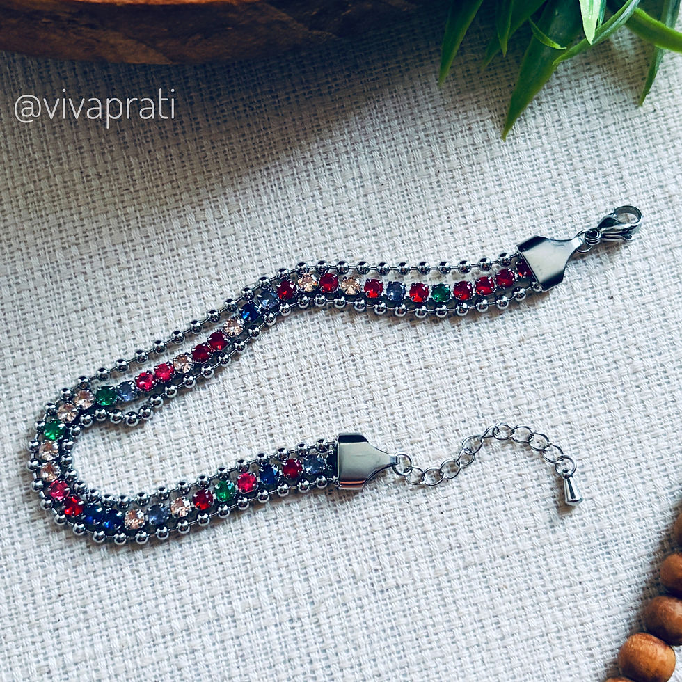 Miniatura: Pulseira Tripla Bolinhas e Riviera Colorida, 3xR$39