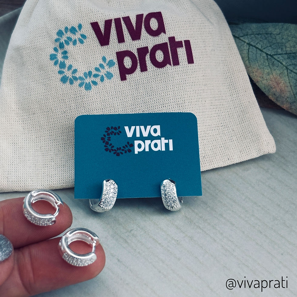 Miniatura: Argola Click Cravejada de Zircônias,  3xR$87