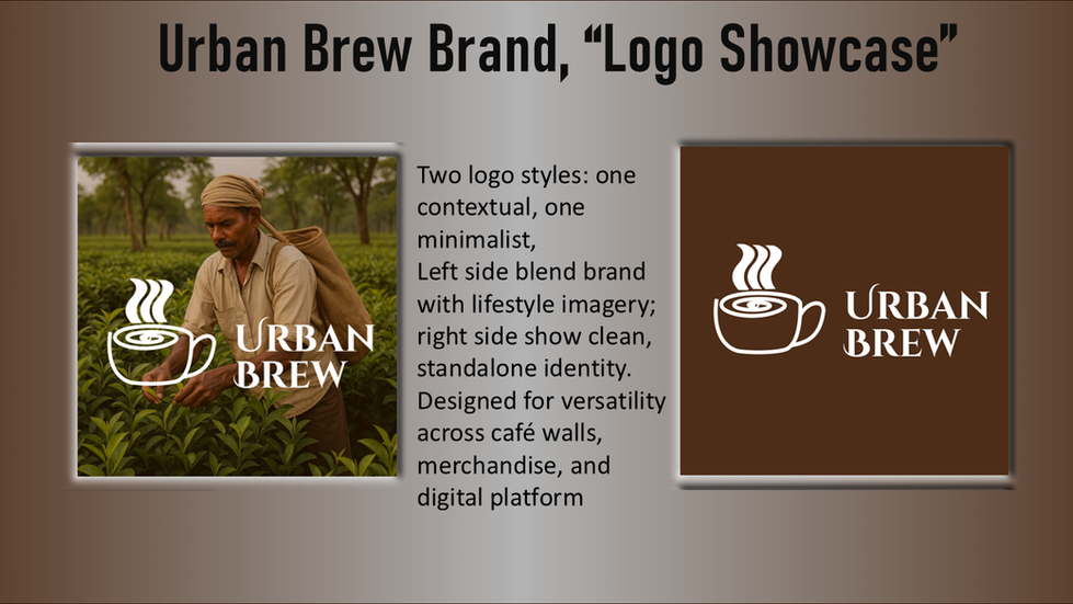 Urban Brew logo variations on dark and light backgrounds