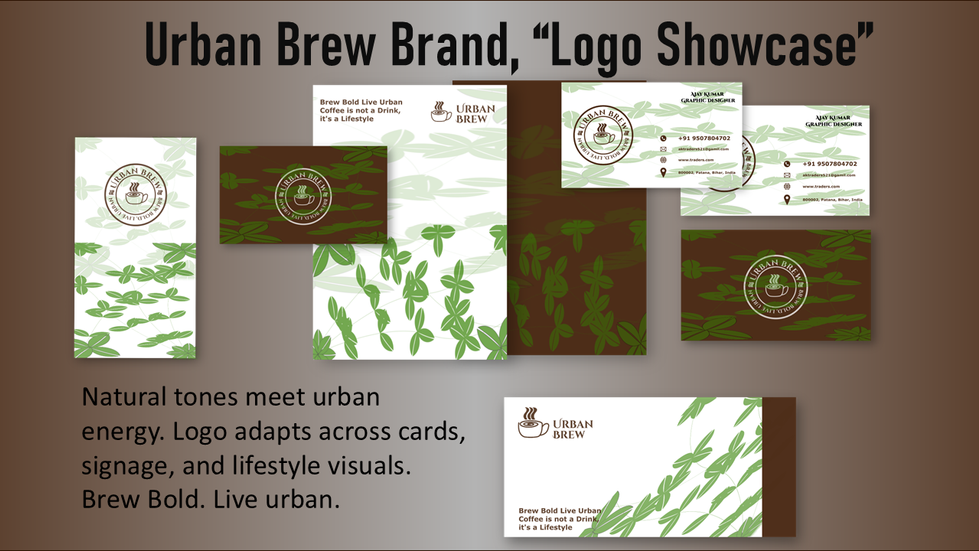 Urban Brew logo variations on dark and light backgrounds