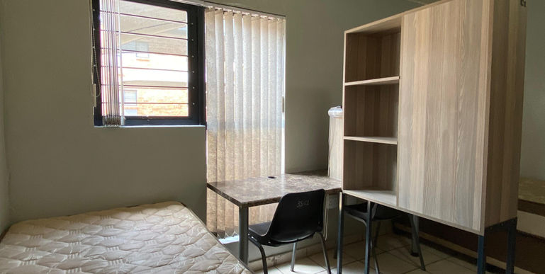 Bed, table, Cupboard, chair, window, blinds