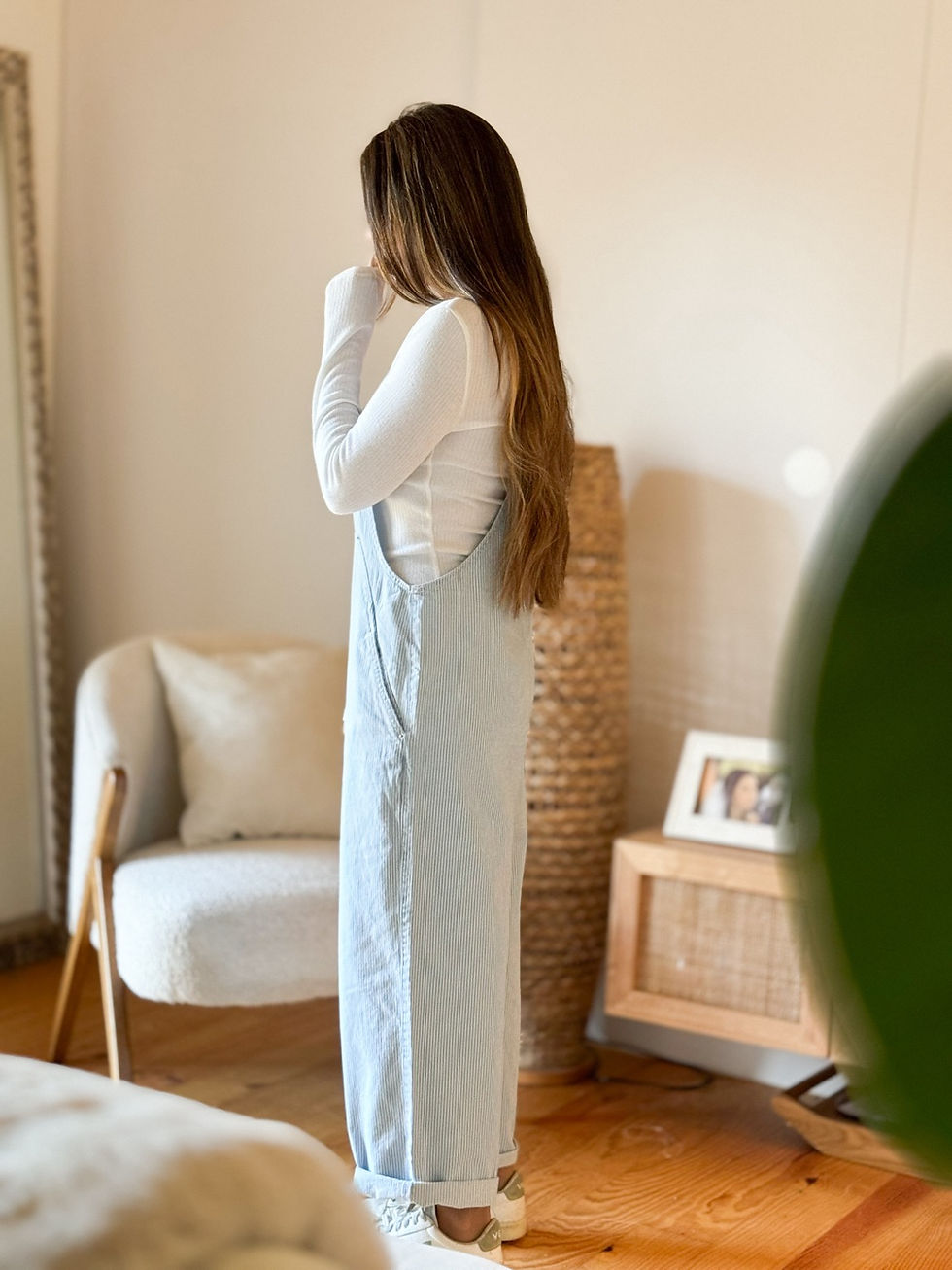Thumbnail: Striped Oversized Denim Jumpsuit