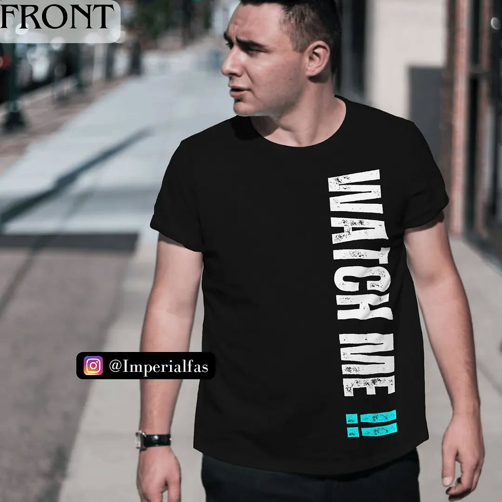 Doubt Me Watch Me Black T-shirt with front and back print by ImperialFas.
