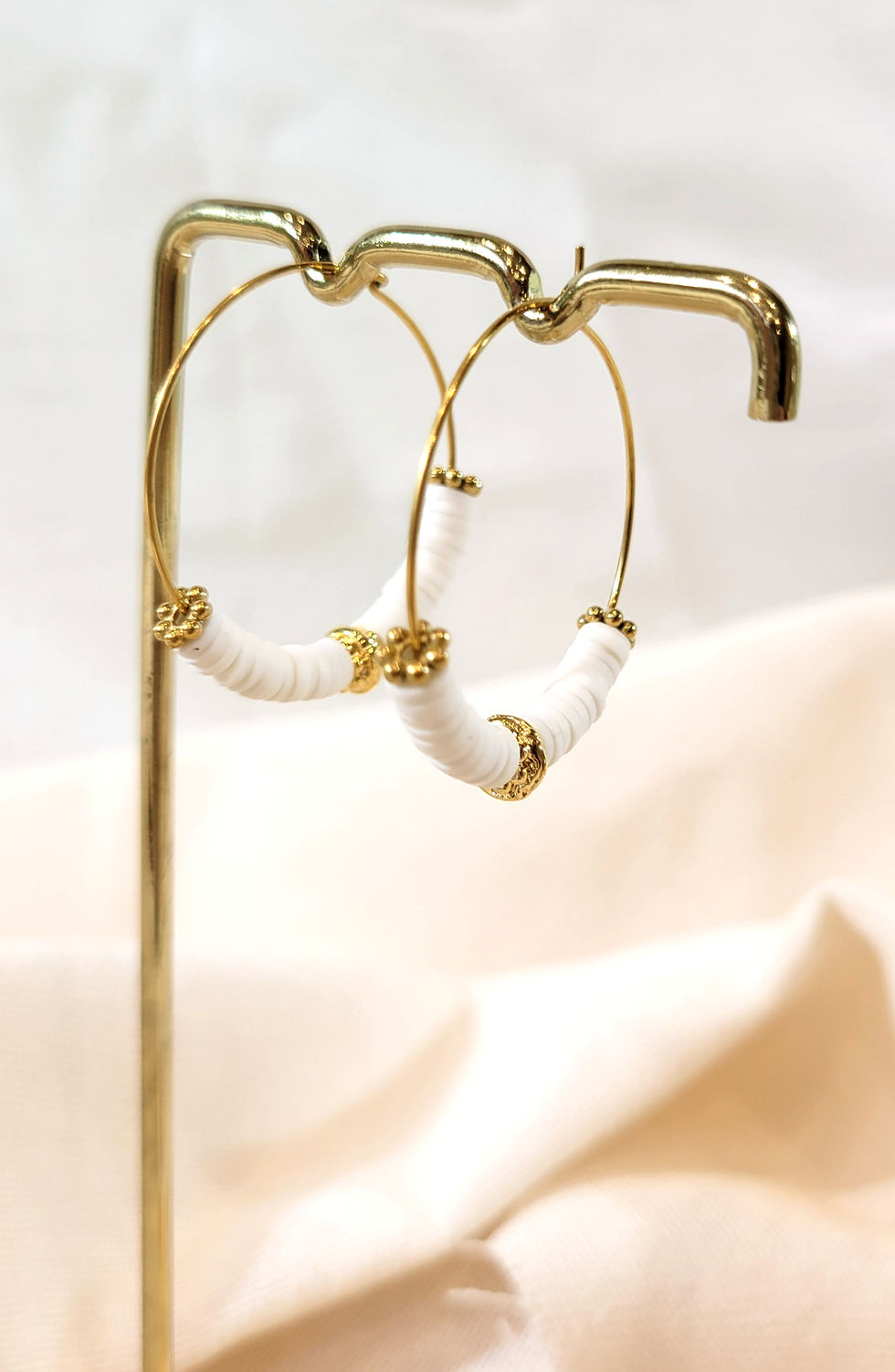 Miniature : Créoles Heishi blanches