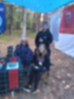 Tina, Ryder, and Samantha Rose ready for visitors