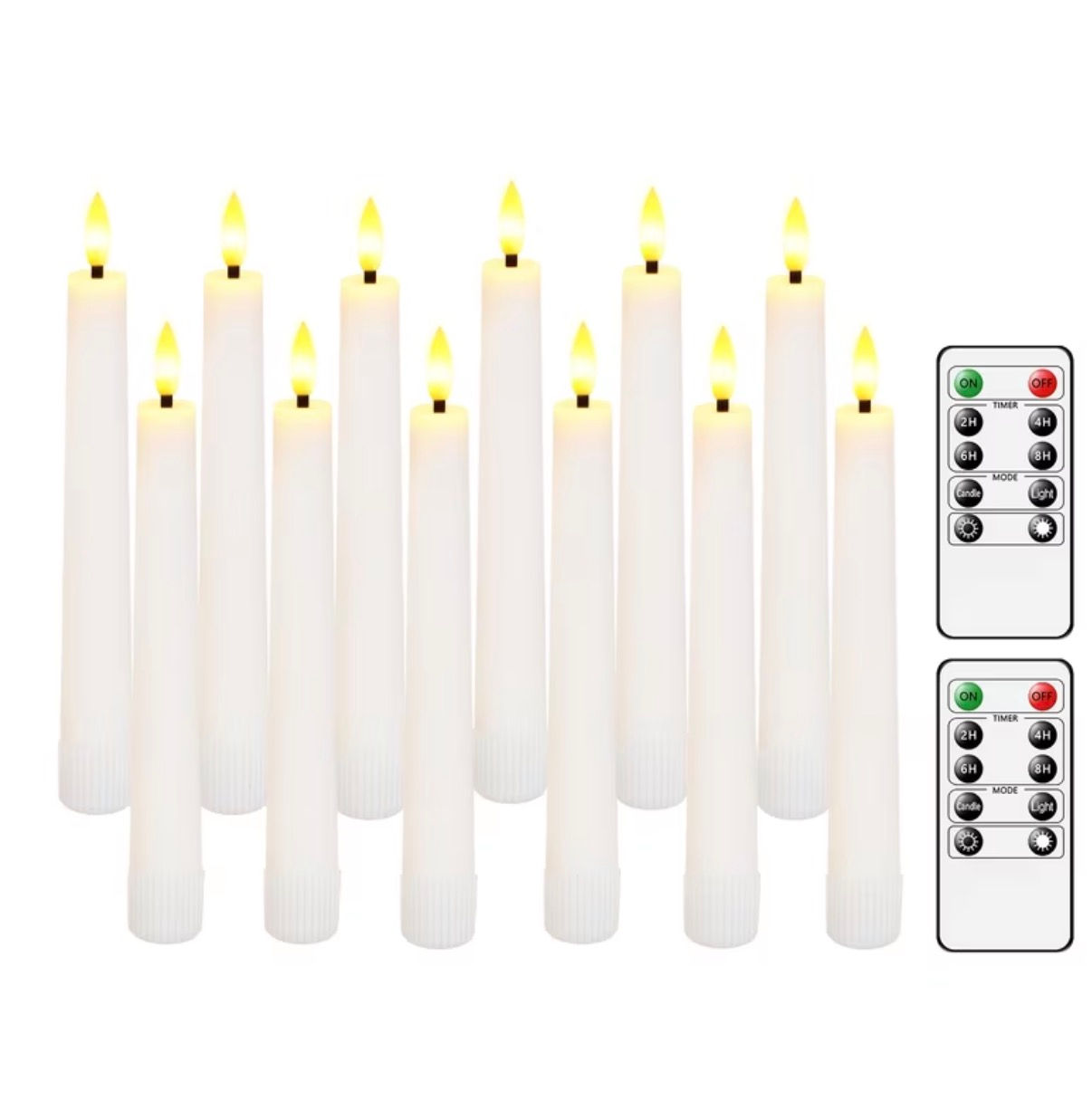 Chandelle pilier blanche avec télécommande – 18 cm