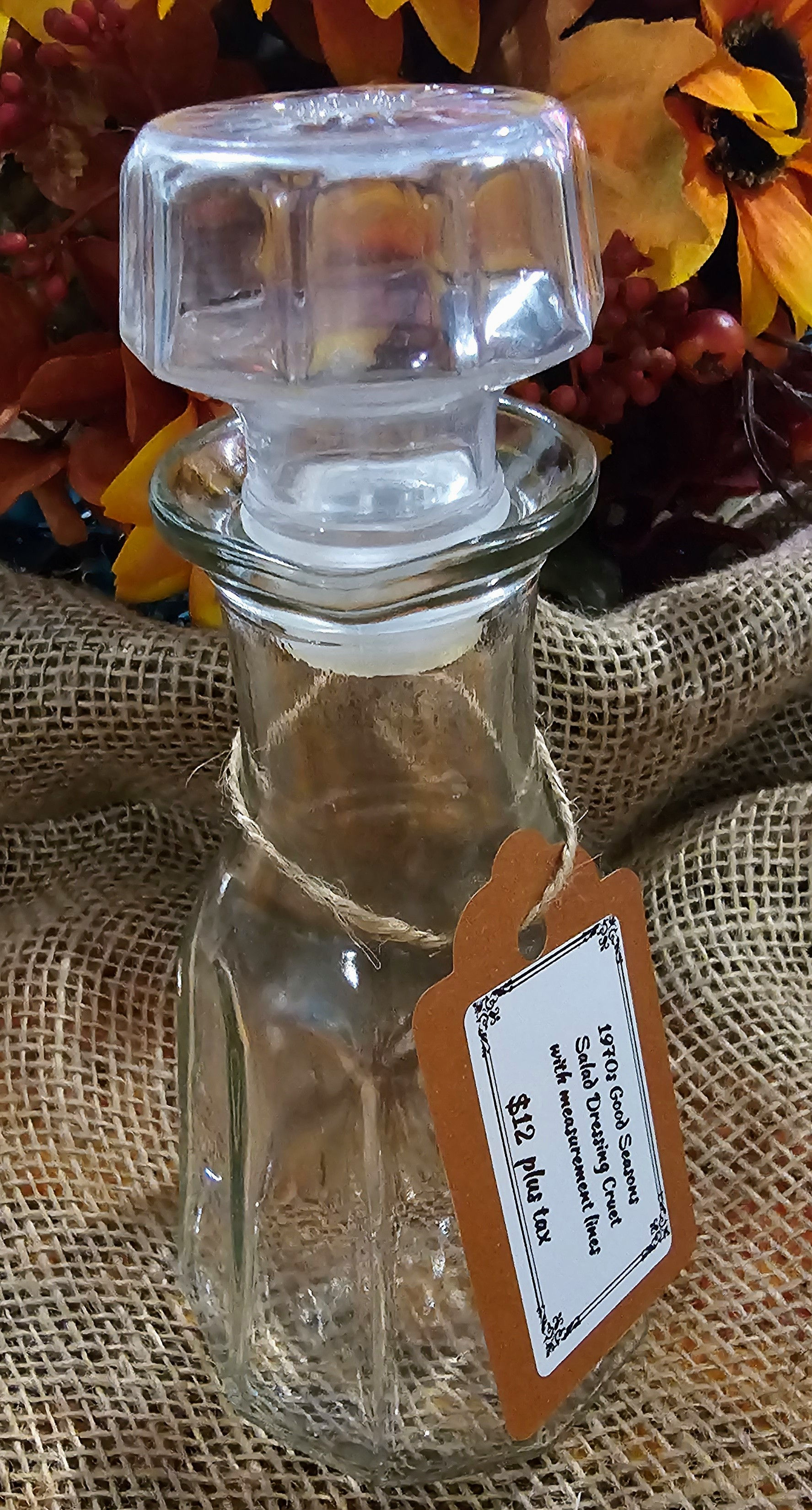 1970's Good Seasons Salad Dressing Cruet with Measure lines