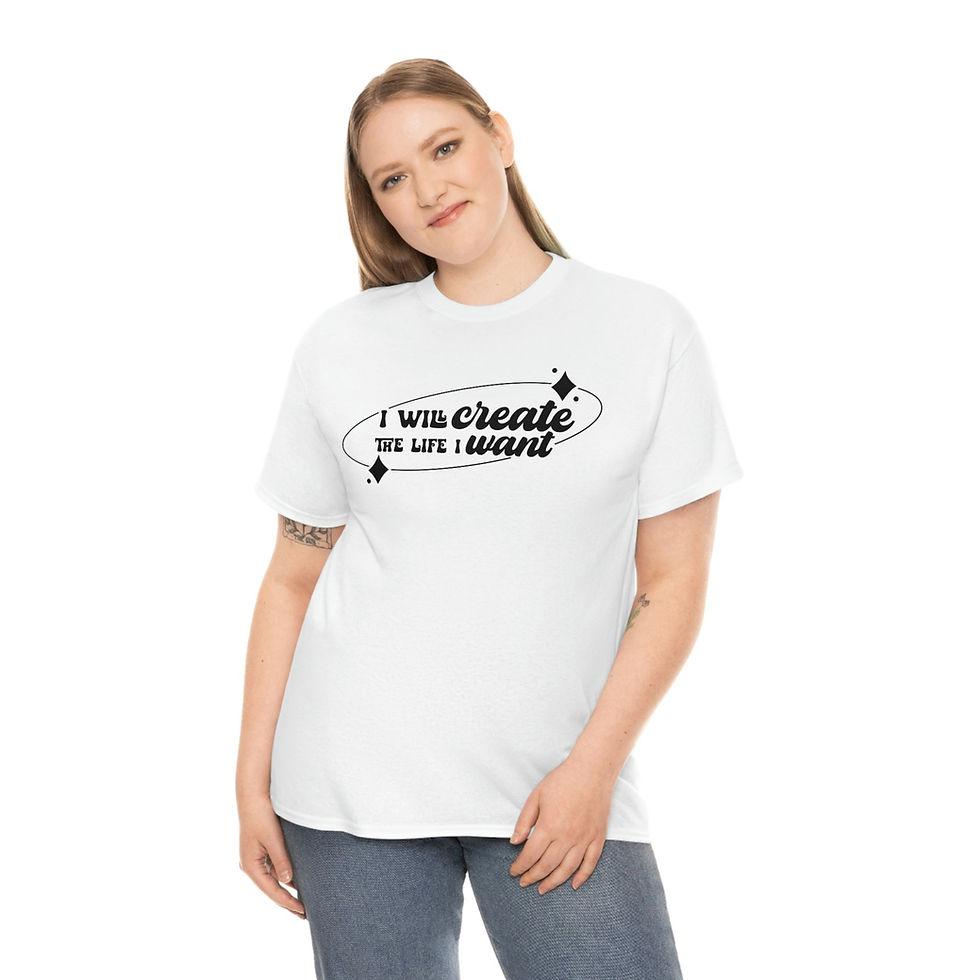 Thumbnail: Motivational T-Shirt "I will create the Life I want " Wording