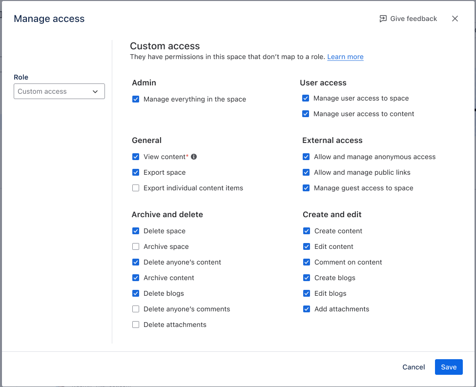 atlassian confluence roles settings