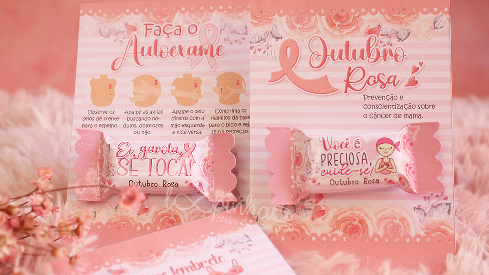 Miniatura: Balas e card/cartão Outubro Rosa