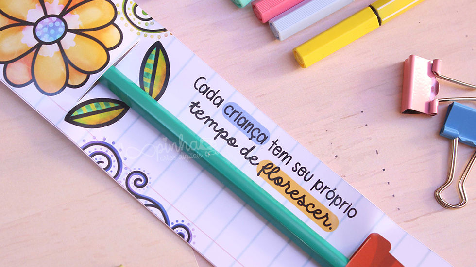 Miniatura: Card lápis flor - Mimo volta às aulas e Reunião Pedagógica