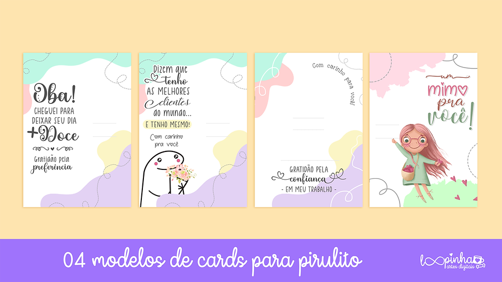 Miniatura: Card/tag Pirulito - Agradecimento Clientes