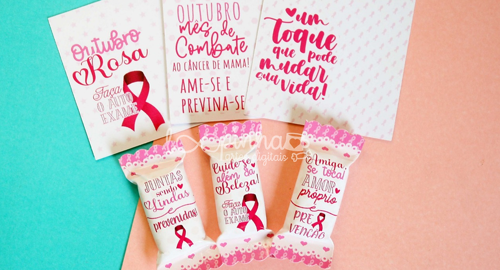 Miniatura: Balas e mini cartão Outubro Rosa