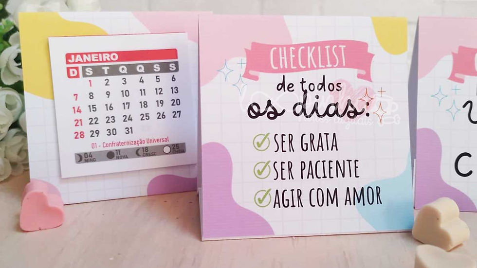 Miniatura: Calendários de Mesa Mini - 20 artes editáveis (diversos temas)