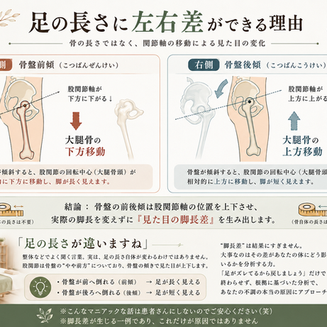 足の長さに左右差があると言われたことはありませんか?