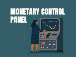 an illustrative image showing a retro machine that controls government policy